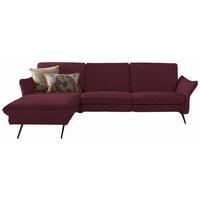 ECKSOFA in Chenille Dunkelrot  158/262 cm  - Anthrazit/Dunkelrot, Design, Textil/Metall (158/262cm) - Himolla Komfortklass