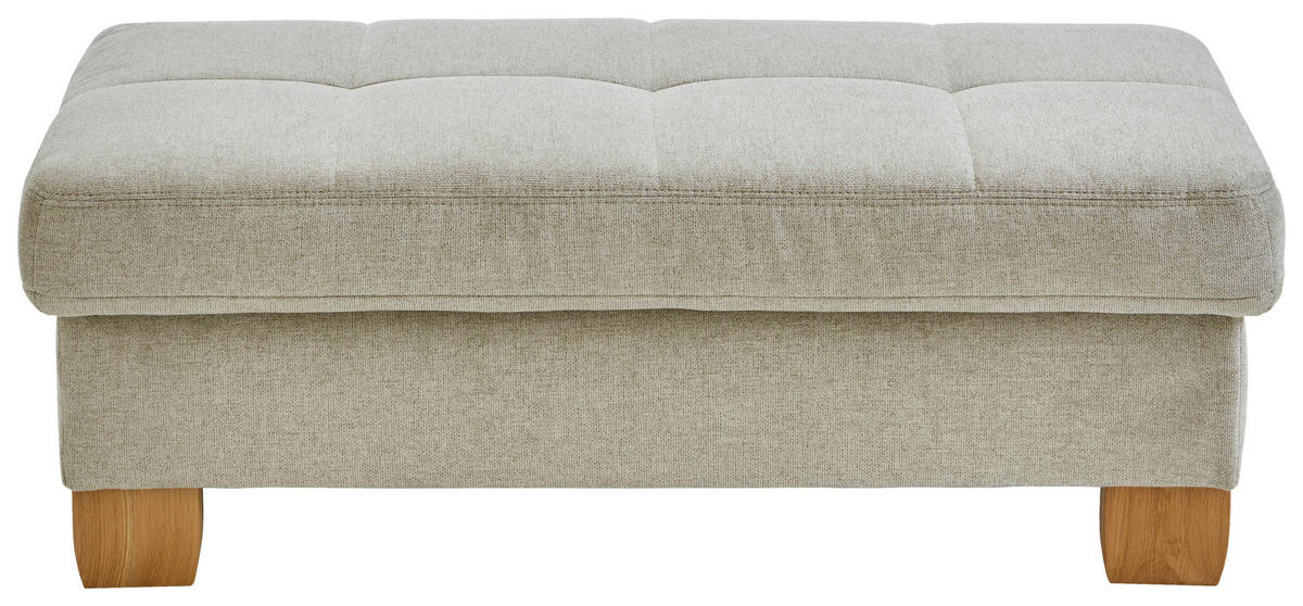 ECKSOFA in Flachgewebe Ecru  - Wildeiche/Ecru, Natur, Holz/Textil (243/301cm) - Voleo