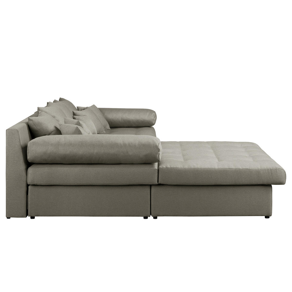 ECKSOFA Naomi in Mikrofaser Taupe Rückenkissen  243/284 cm  - Taupe/Schwarz, Design, Kunststoff/Textil (243/284cm) - P & B