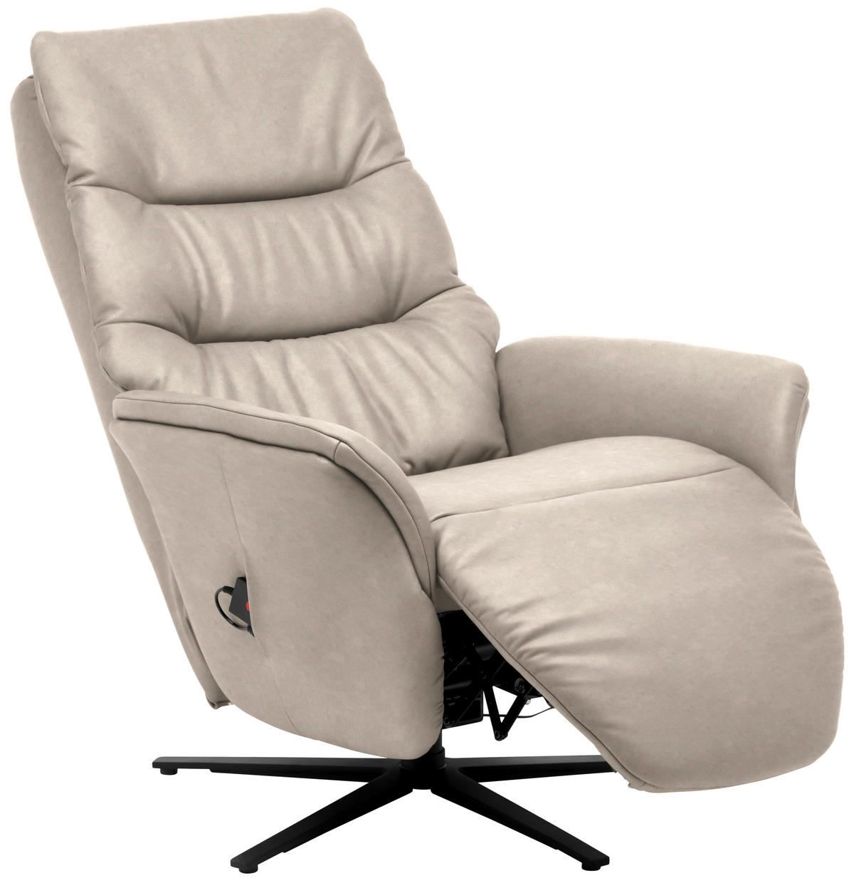 MASSAGESESSEL Echtleder Beige    - Anthrazit/Beige, KONVENTIONELL, Leder/Metall (74/114/97cm) - Himolla