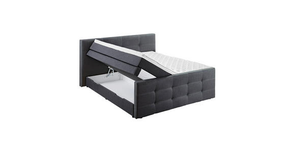 BOXSPRINGBETT 180/200 cm  in Grau  - Schwarz/Grau, Design, Kunststoff/Textil (180/200cm) - Carryhome