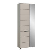 GARDEROBENSCHRANK  in 65/190/37 cm  - Kaschmir/Schwarz, Design, Holzwerkstoff/Kunststoff (65/190/37cm) - MID.YOU