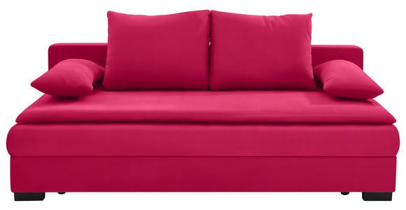 SCHLAFSOFA in Samt Rot  - Rot/Schwarz, KONVENTIONELL, Kunststoff/Textil (207ml) - Venda