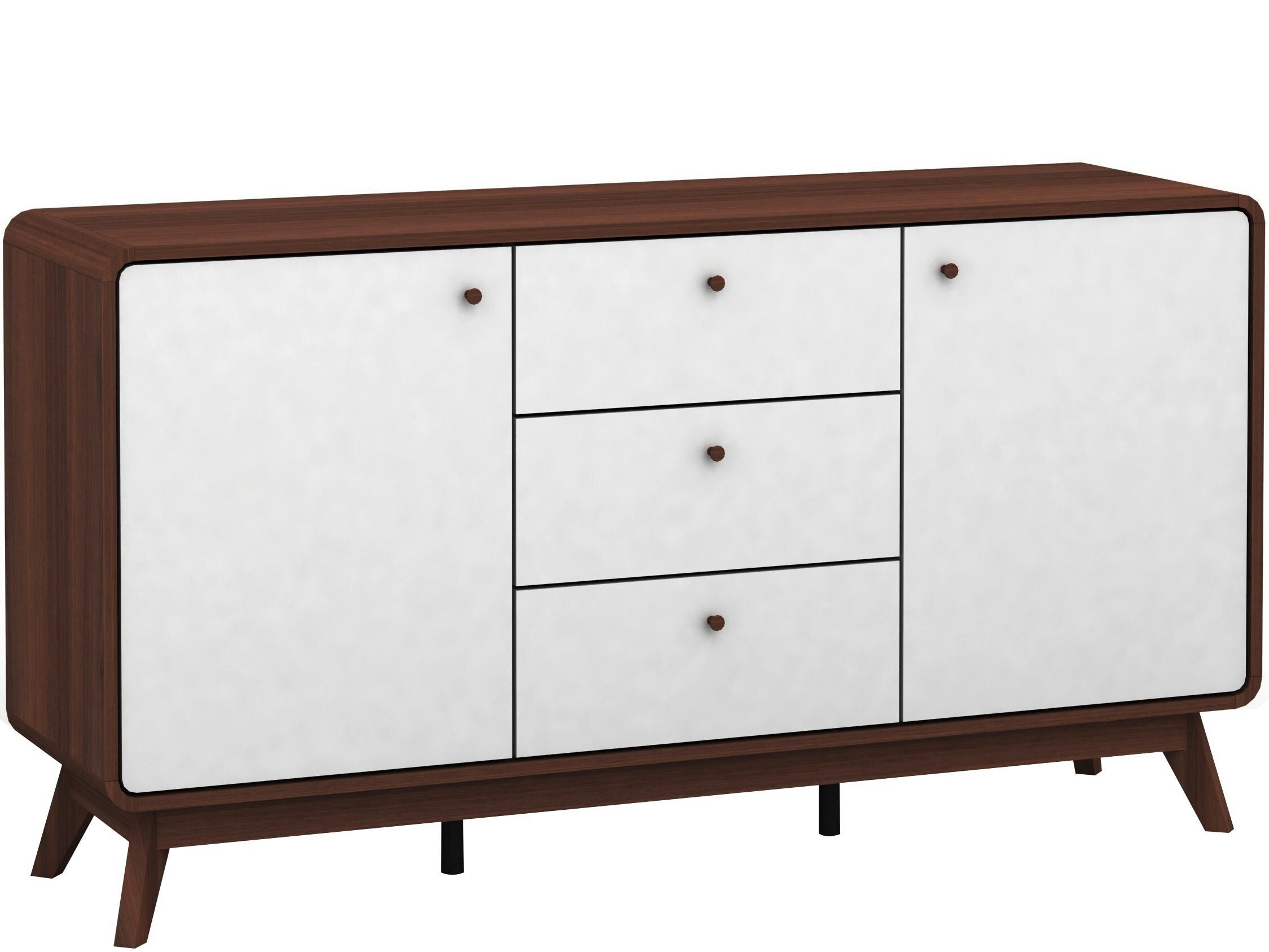 SIDEBOARD Cassie  in 140/75/39 cm  - Walnussfarben/Weiß, Design, Holz/Holzwerkstoff (140/75/39cm) - MID.YOU