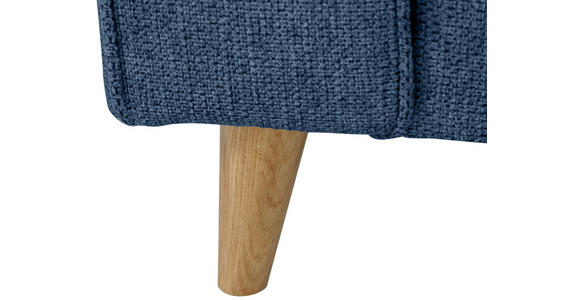 ECKSOFA in Flachgewebe Dunkelblau  - Eichefarben/Dunkelblau, KONVENTIONELL, Holz/Textil (265/159cm) - Carryhome