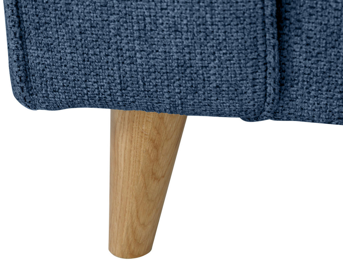 ECKSOFA in Flachgewebe Dunkelblau  - Eichefarben/Dunkelblau, Konventionell, Holz/Textil (265/159cm) - Carryhome
