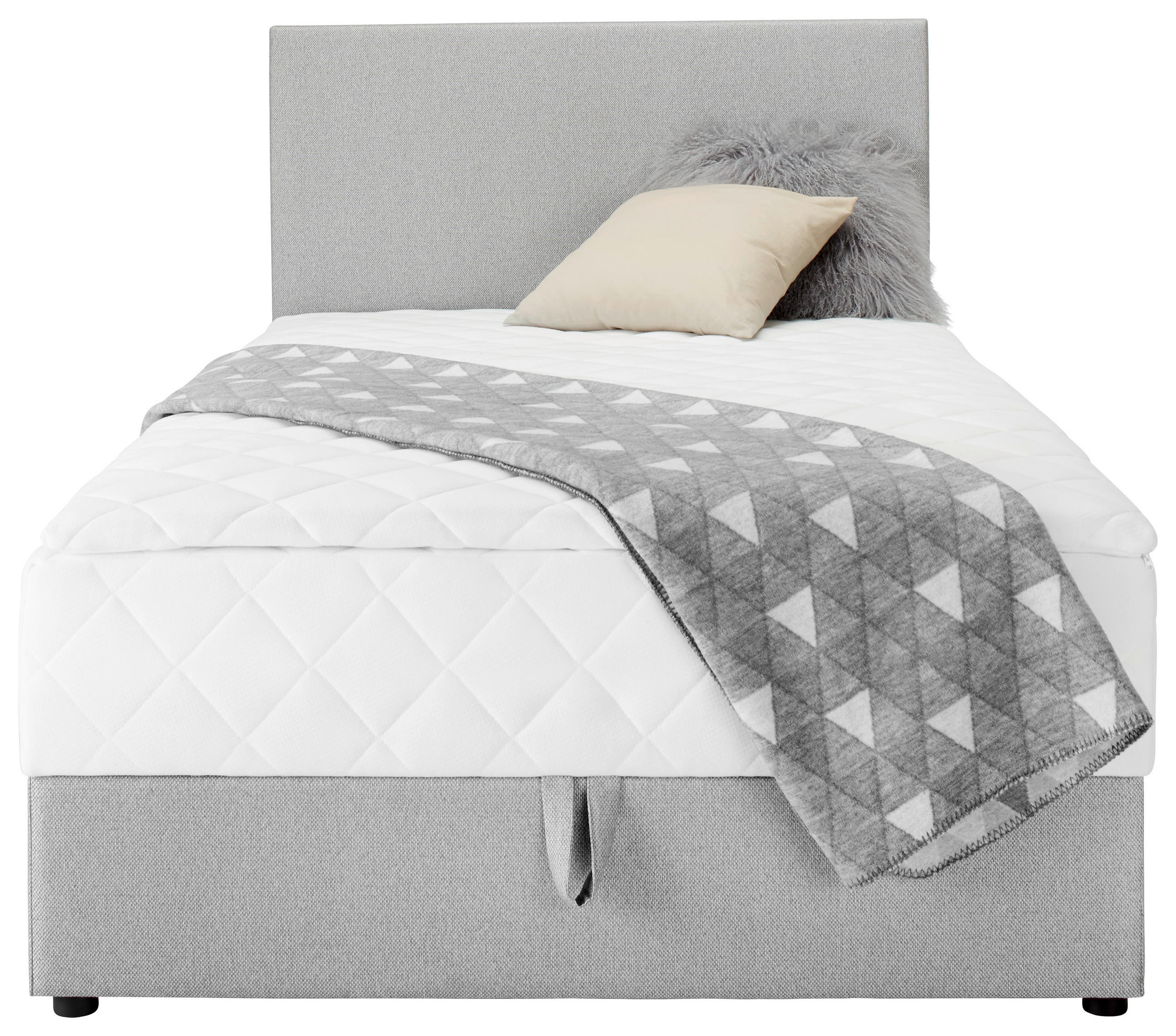 KONTINENTALSÄNG 120/200 cm i grå - svart/grå, Klassisk, metall/trä (120/200cm) - Carryhome