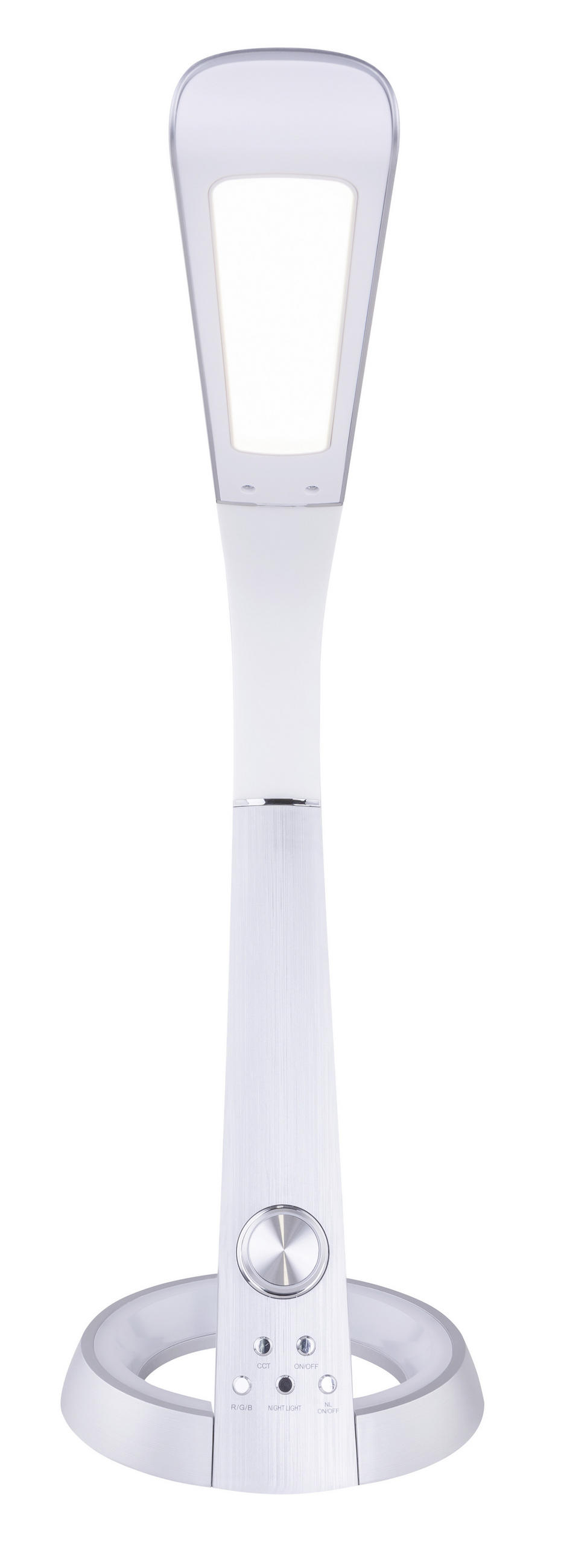 LED ÍRÓASZTALI LÁMPA - ezüst/fehér, Design, műanyag (34,3/18,3/64cm) - Novel