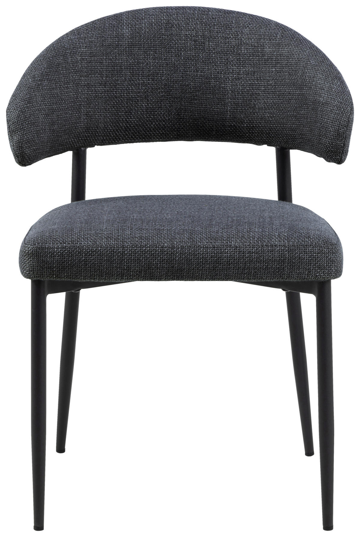 STUHL  in Struktur  - Dunkelgrau/Schwarz, Design, Textil/Metall (56/77/55cm) - MID.YOU