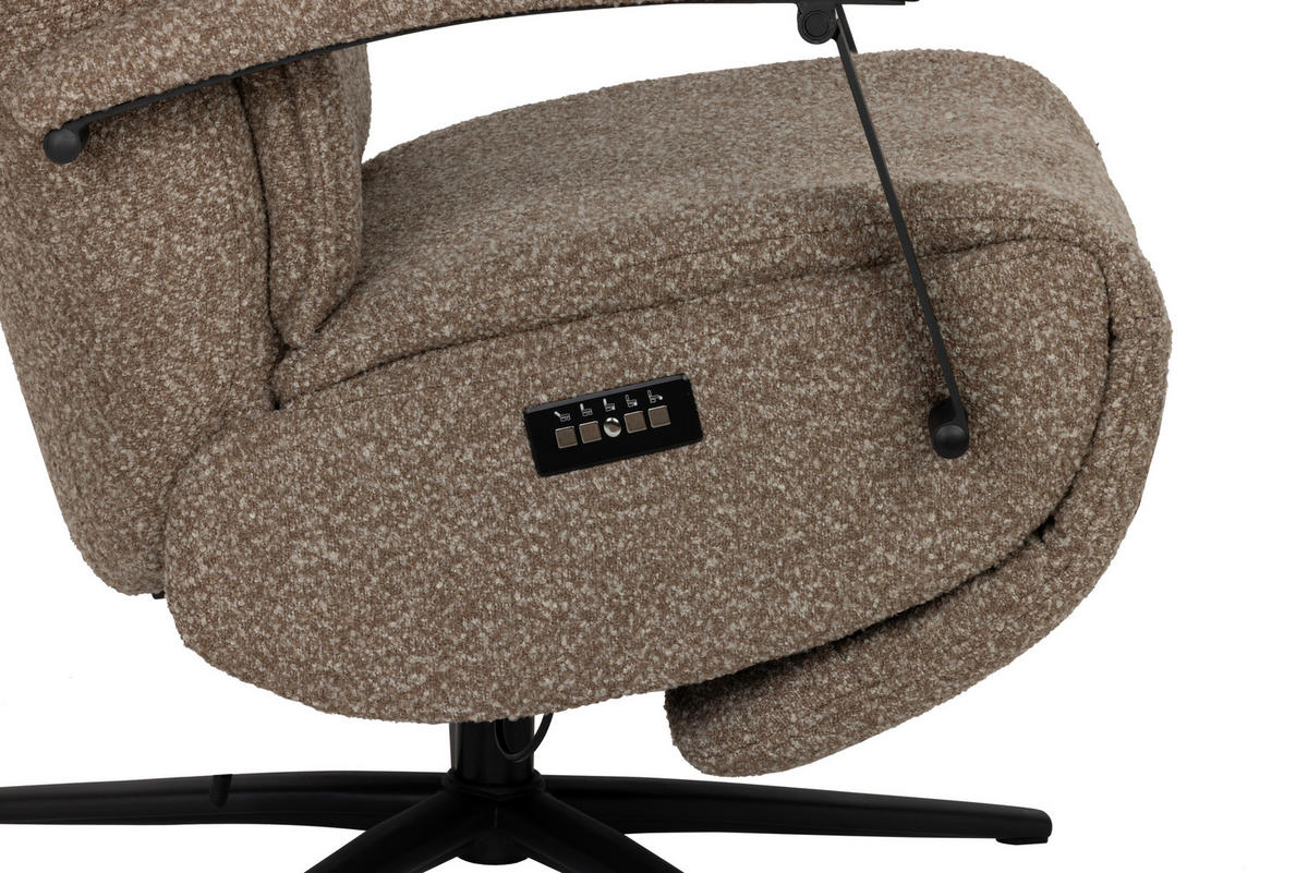 RELAXSESSEL Webstoff    - Taupe/Schwarz, Design, Holz/Textil (67/114/84cm) - Livetastic