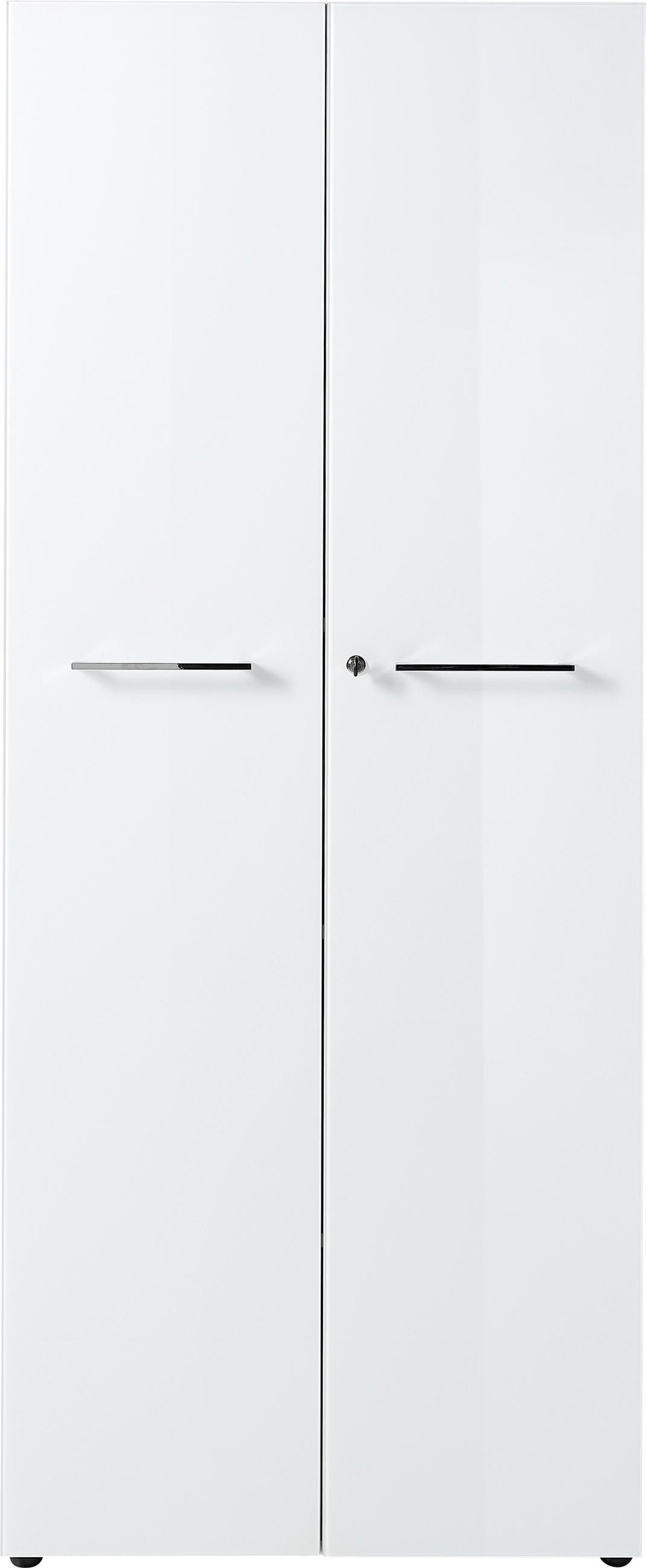 AKTENSCHRANK 80/196/37 cm  - Weiss/Eichefarben, Modern, Glas/Holzwerkstoff (80/196/37cm) - Germania