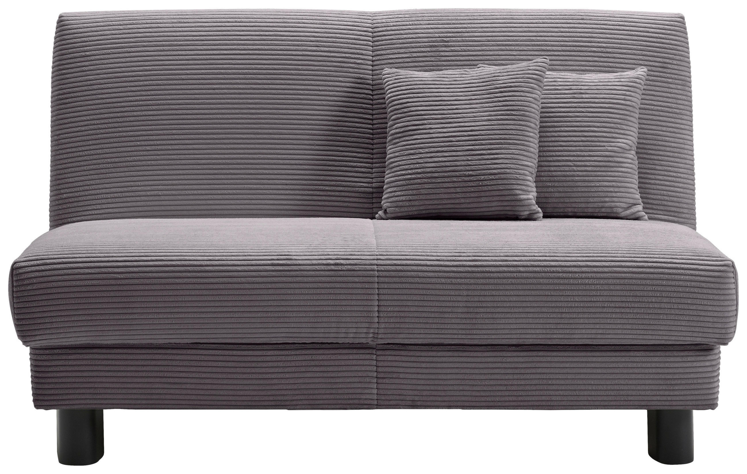 SCHLAFSOFA Cord Grau  - Schwarz/Grau, Design, Textil/Metall (145/85/100cm) - Carryhome