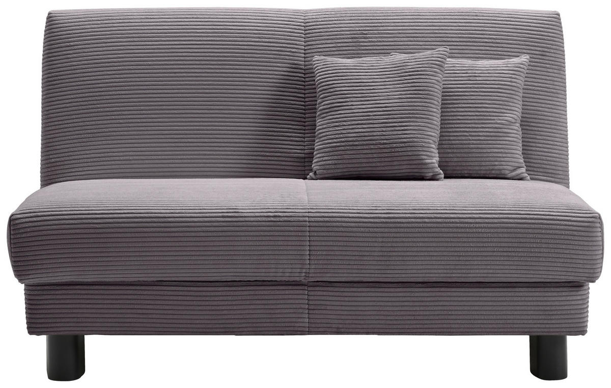 SCHLAFSOFA Cord Grau  - Schwarz/Grau, Design, Textil/Metall (145/85/100cm) - Carryhome