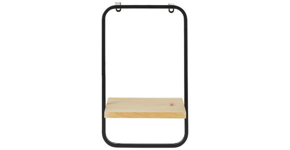 WANDREGAL  - Schwarz, Basics, Holz/Metall (24/15/40cm) - Ambia Home