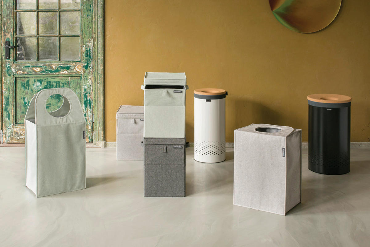 PRÁDELNÍ KOŠ - šedá, Design, textil (40,5/54/29,5cm) - Brabantia