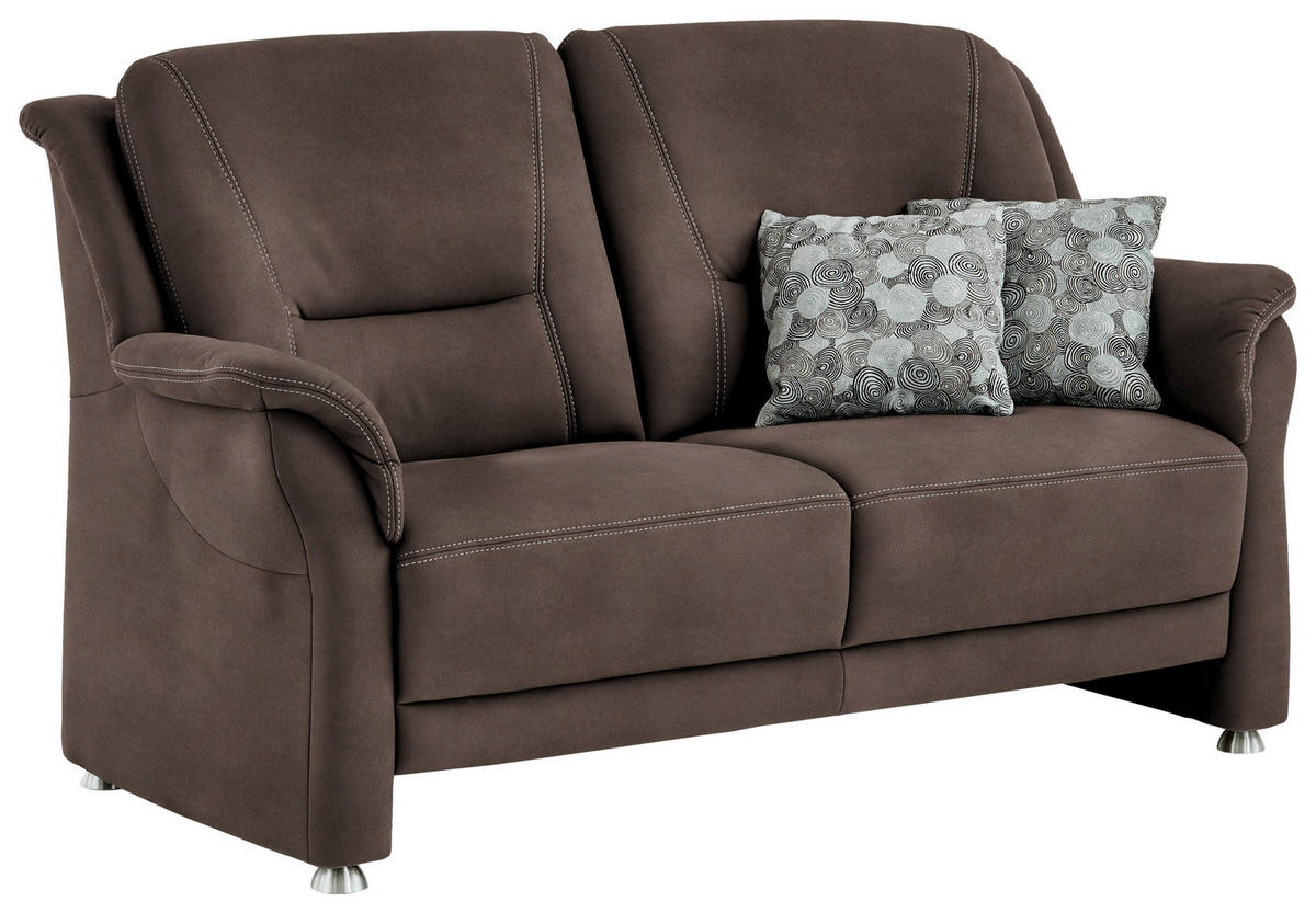 2,5-SITZER in Mikrofaser Graubraun  - Graubraun/Beige, Konventionell, Textil/Metall (172/100/89cm) - Beldomo Comfort