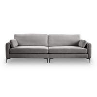 VIERSITZER-SOFA VENTI in Webstoff Hellgrau  - Hellgrau/Schwarz, Basics, Holz/Textil (286/92/97cm) - MID.YOU