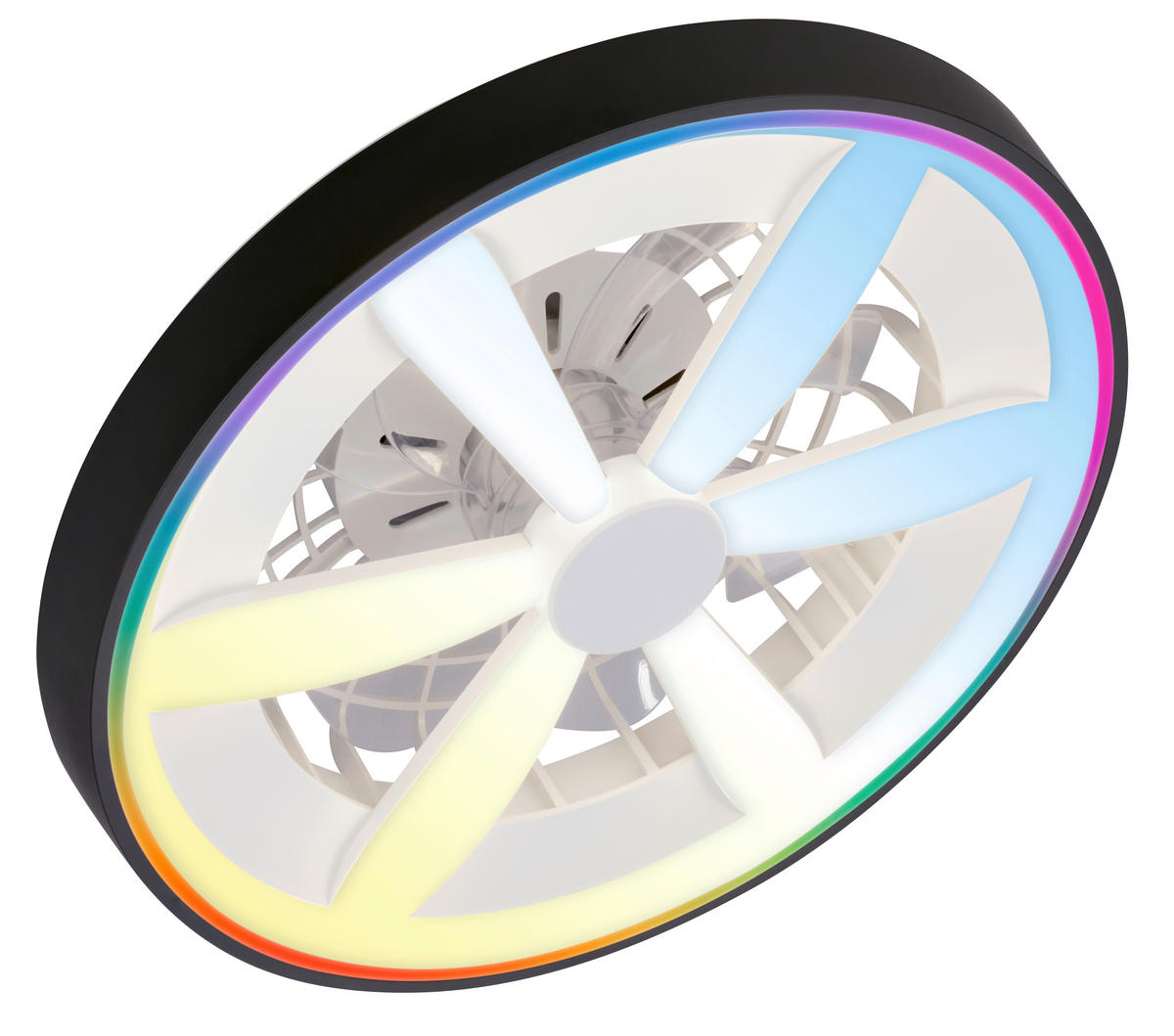 DECKENVENTILATOR 48./15 cm   - Schwarz/Weiß, Design, Kunststoff (48./15cm)