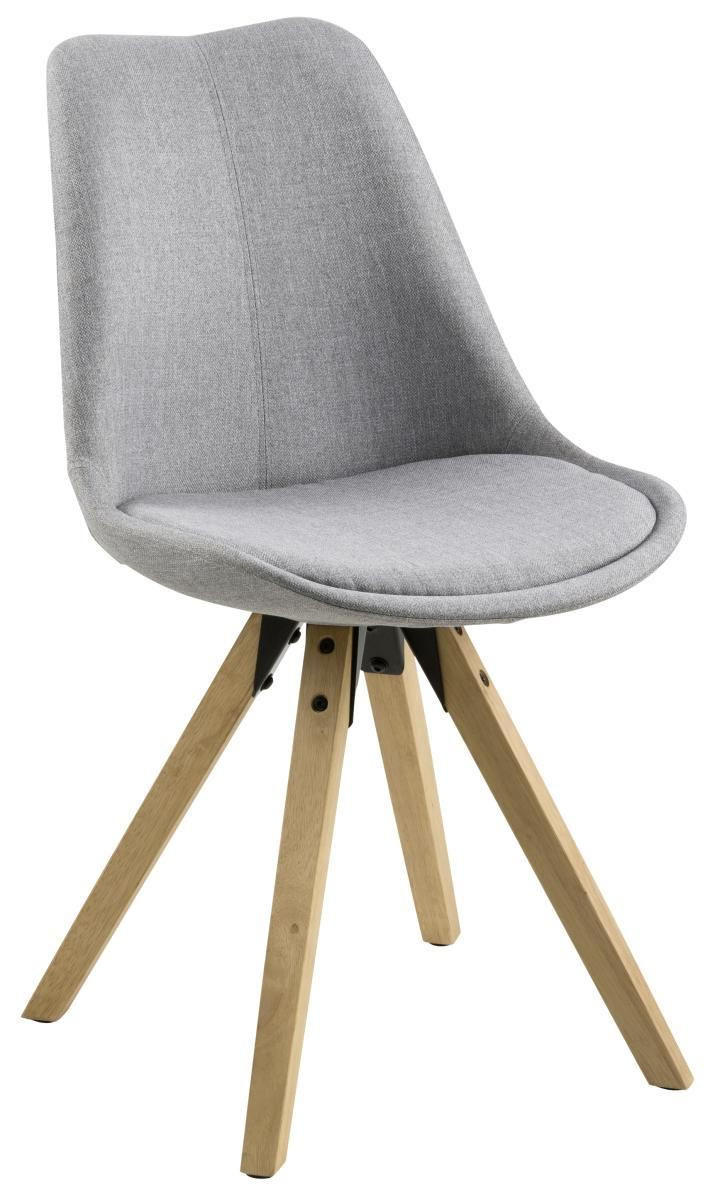 STUHL Webstoff Grau  - Eichefarben/Grau, Design, Holz/Textil (48/85/55cm) - Carryhome