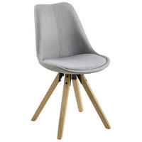 ŽIDLE, šedá - šedá/barvy dubu, Design, kov/dřevo (48/85/55cm) - Carryhome