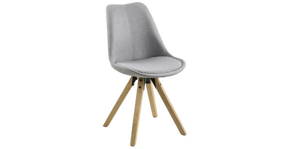 STUHL Webstoff Grau - Eichefarben/Grau, Design, Holz/Textil (48/85/55cm) - Carryhome