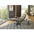 RELAXSESSEL in Leder Greige  - Greige/Schwarz, Design, Leder/Metall (76/110/86cm) - Dieter Knoll
