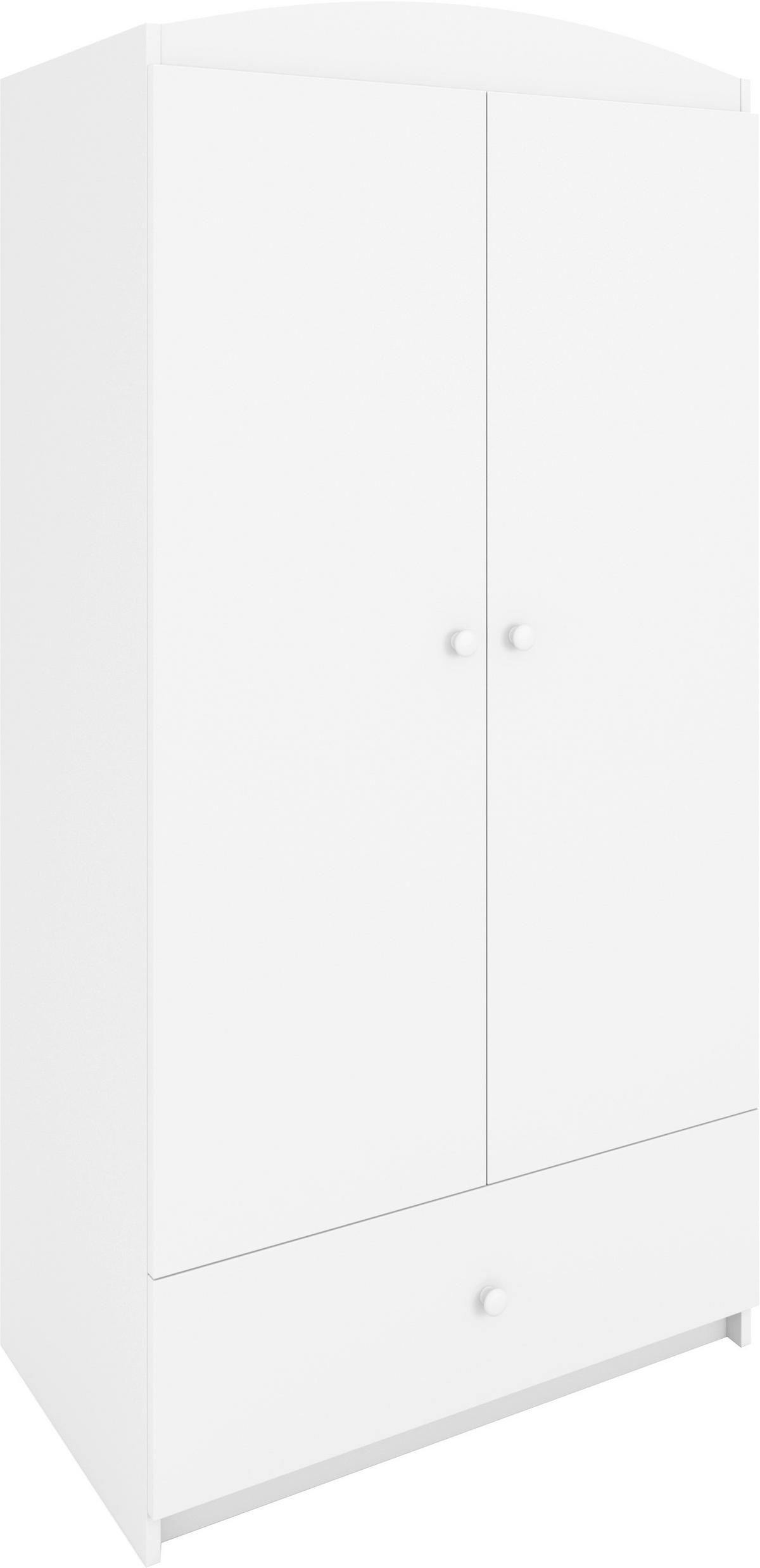 DETSKÁ ŠATNÍKOVÁ SKRIŇA  - biela, Modern, kompozitné drevo/plast (90/190/58cm) - MID.YOU