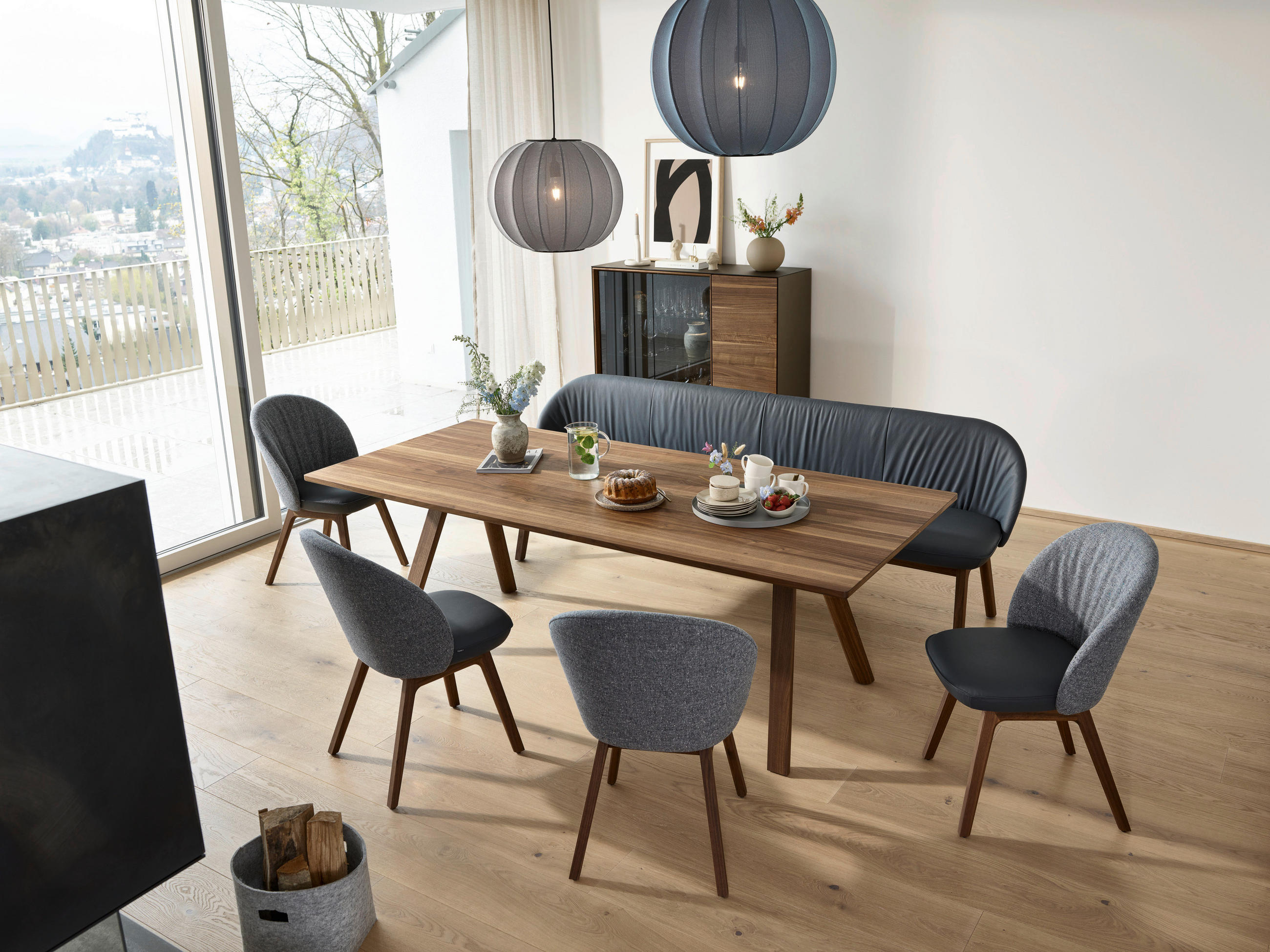 ESSTISCH in Holz 160/100/75 cm  - Nussbaumfarben, Design, Holz (160/100/75cm) - TEAM 7