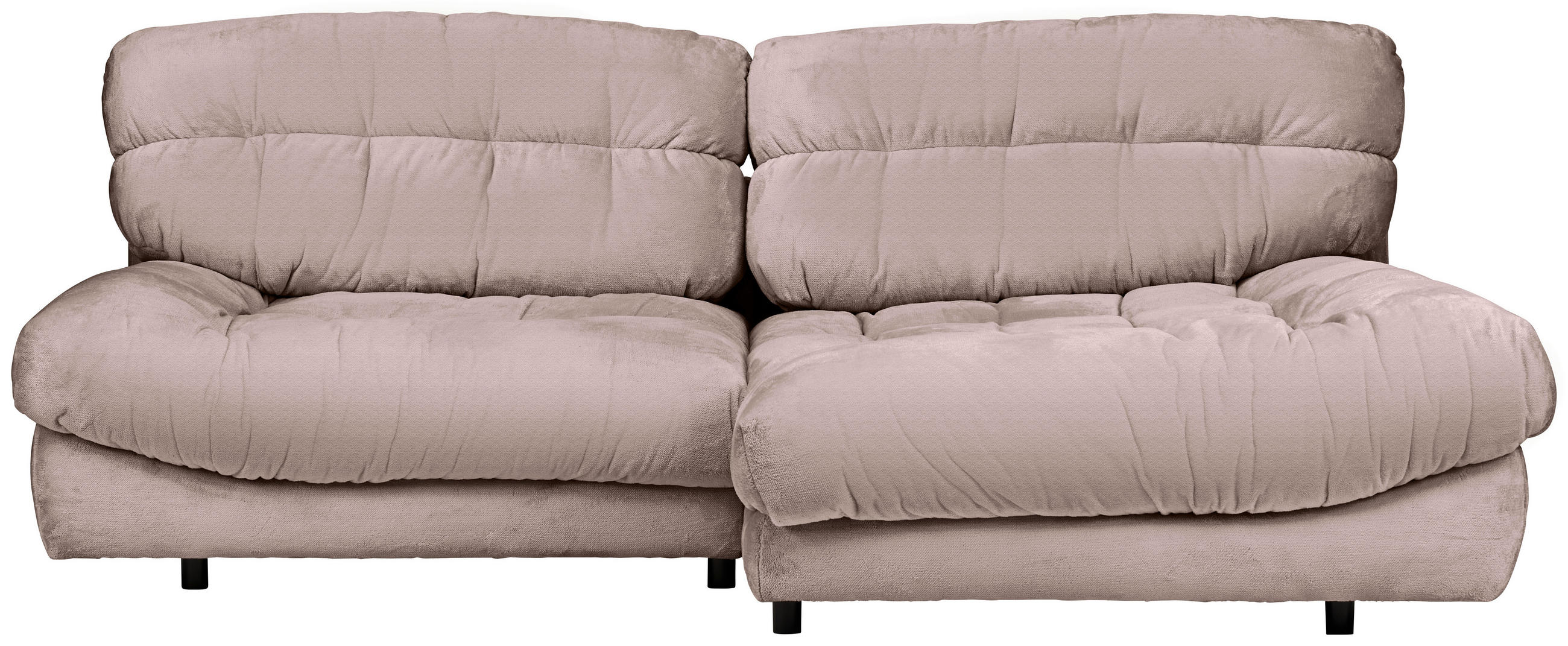 ECKSOFA Beige Plüsch  - Beige/Schwarz, KONVENTIONELL, Kunststoff/Textil (265/170cm) - Carryhome