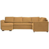 WOHNLANDSCHAFT in Cord, Velours Currygelb  - Currygelb/Schwarz, Design, Kunststoff/Textil (160/311/205cm) - Xora