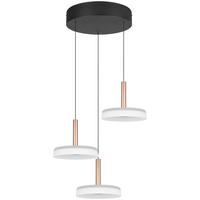 LED-PENDELLEUCHTE 35/200 cm  - Braun/Weiß, Design, Glas/Metall (35/200cm)