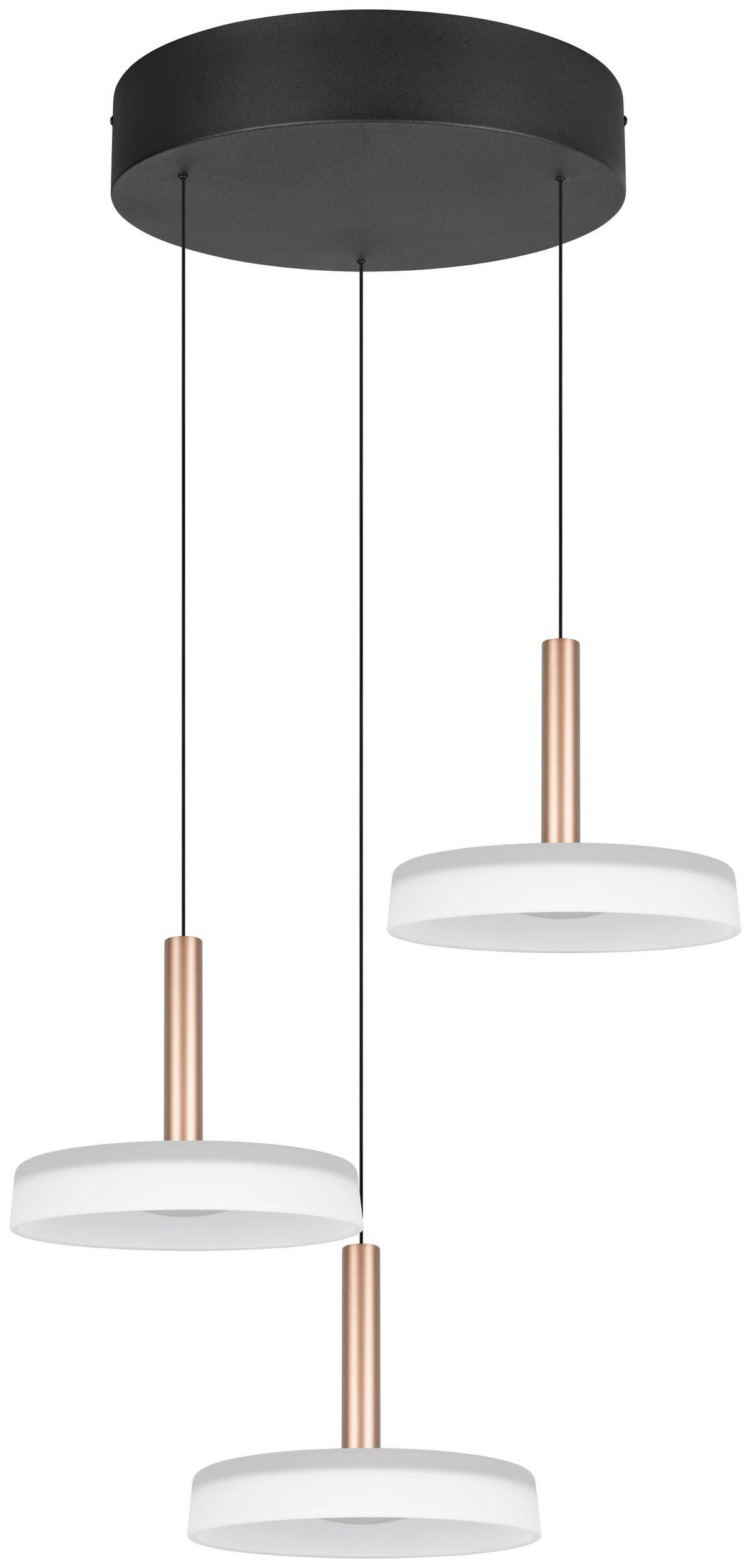 LED-PENDELLEUCHTE 35/200 cm  - Braun/Weiß, Design, Glas/Metall (35/200cm)
