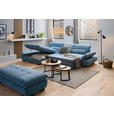 ECKSOFA  in Flachgewebe Pastellblau  204/341 cm  - Pastellblau/Schwarz, Design, Textil/Metall (204/341cm) - Xora