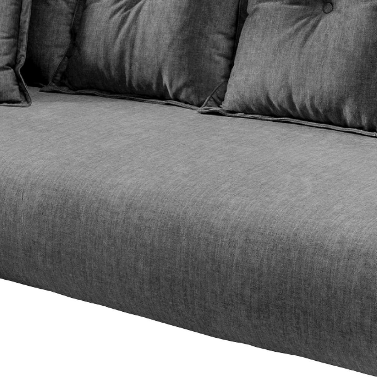 3-SITZER-SOFA Velours Grau  - Schwarz/Grau, MODERN, Holz/Textil (236/94/103cm) - Livetastic