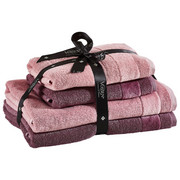 FROTTIERSET 4-teilig - Aubergine/Altrosa, Design, Textil - Vossen