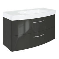 WASCHTISCHKOMBI 100 cm  - Chromfarben/Graphitfarben, KONVENTIONELL, Holzwerkstoff/Stein (100cm) - Xora