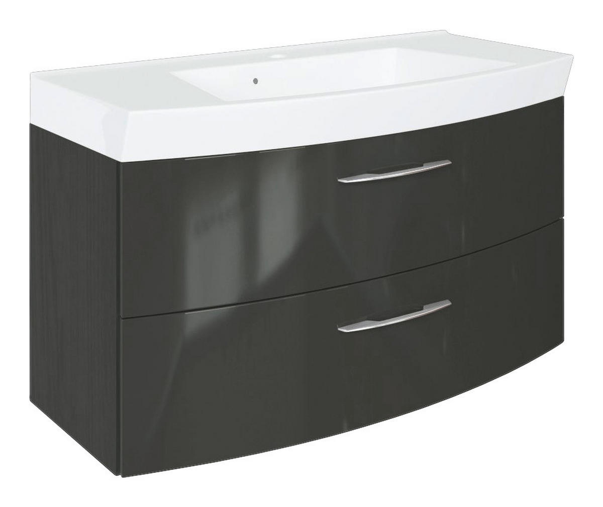 WASCHTISCHKOMBI 100 cm  - Chromfarben/Graphitfarben, KONVENTIONELL, Holzwerkstoff/Stein (100cm) - Xora