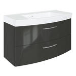 WASCHTISCHKOMBI 100 cm  - Chromfarben/Graphitfarben, KONVENTIONELL, Holzwerkstoff/Stein (100cm) - Xora