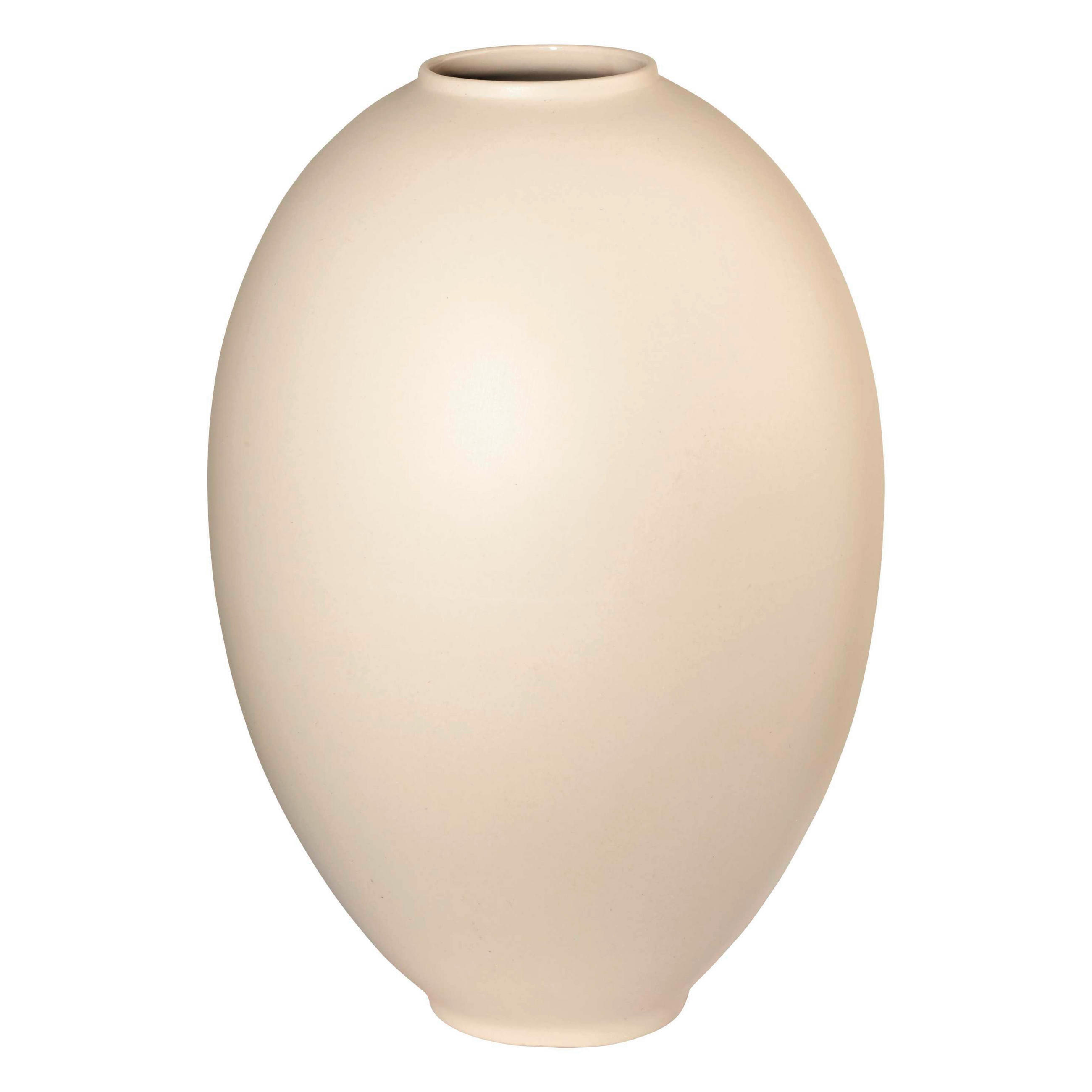 VÁZA, keramika, 25 cm - krémová/přírodní barvy, Basics, keramika (17/17/25cm) - ASA