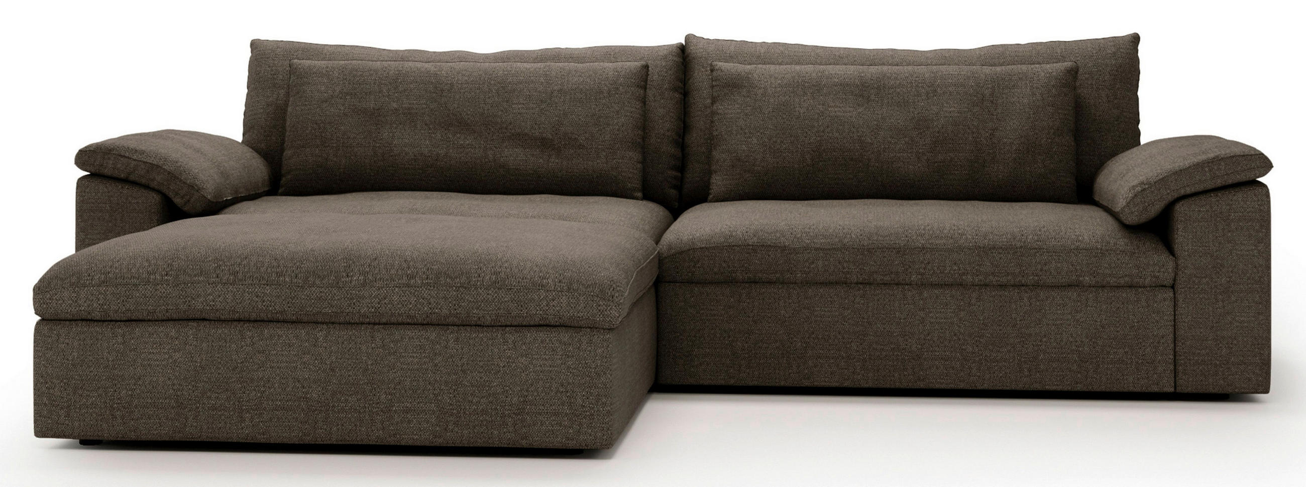 ECKSOFA Webstoff Braun  - Schwarz/Braun, Modern, Kunststoff/Textil (198/306cm) - Carryhome