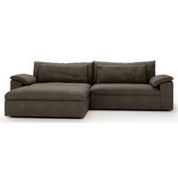 ECKSOFA  in Webstoff Braun  198/306 cm  - Schwarz/Braun, MODERN, Kunststoff/Textil (198/306cm) - Carryhome