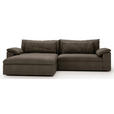 ECKSOFA  in Webstoff Braun  198/306 cm  - Schwarz/Braun, MODERN, Kunststoff/Textil (198/306cm) - Carryhome