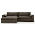 ECKSOFA  in Webstoff Braun  198/306 cm  - Schwarz/Braun, MODERN, Kunststoff/Textil (198/306cm) - Carryhome