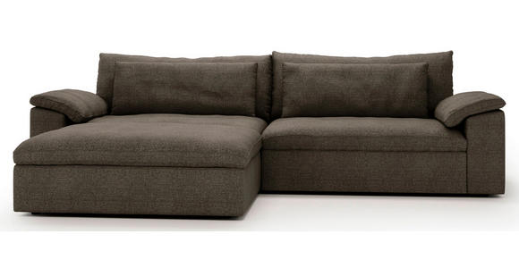 ECKSOFA  in Webstoff Braun  198/306 cm  - Schwarz/Braun, MODERN, Kunststoff/Textil (198/306cm) - Carryhome