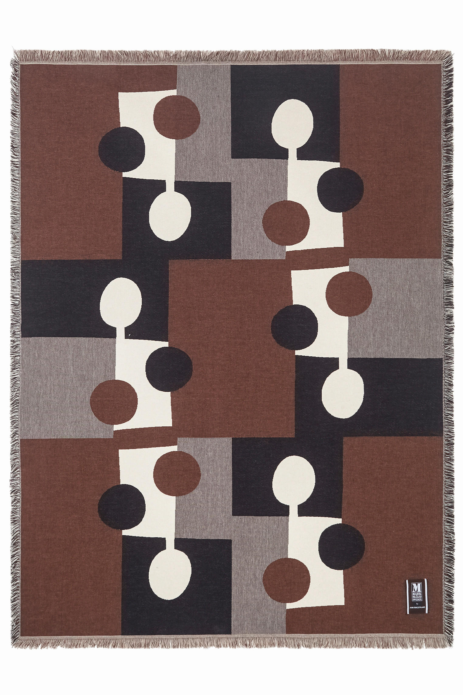WOHNDECKE LIA 130/160/160 cm  - Schwarz/Weiß, Trend, Textil (130/160/160cm) - Markslöjd