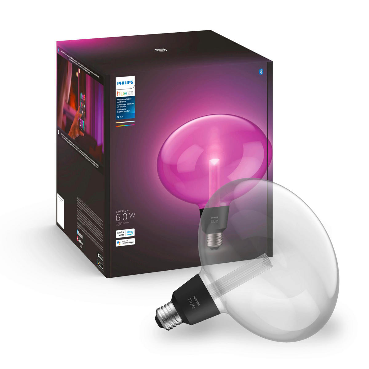LED-LEUCHTMITTEL   E27  - Transparent, Basics, Glas (18.5/20.5cm) - Philips HUE
