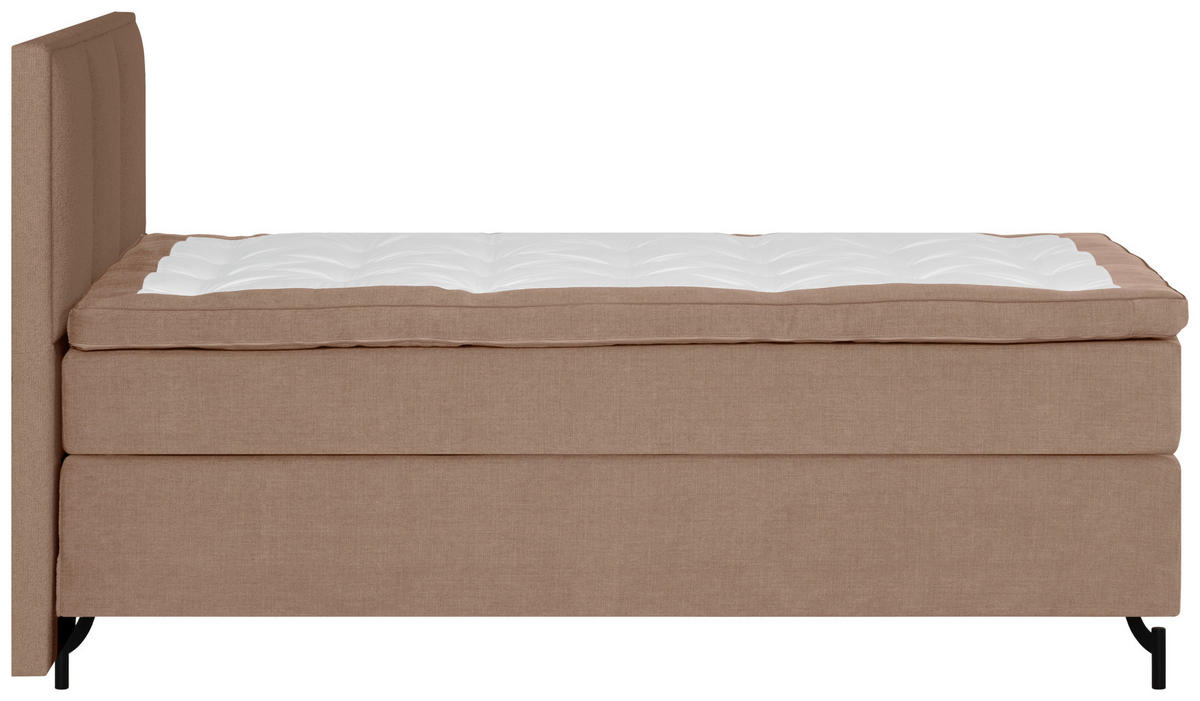 KONTINENTALSÄNG 120/200 cm  i brun  - brun/svart, Klassisk, metall/textil (120/200cm) - Novel