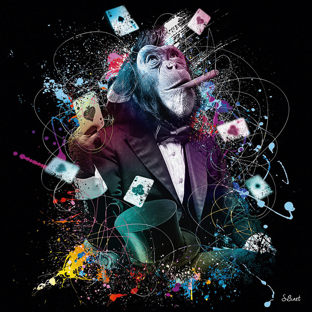 KUNSTDRUCK 14/14 cm  - Multicolor/Schwarz, Basics, Papier (14/14cm) - Monee