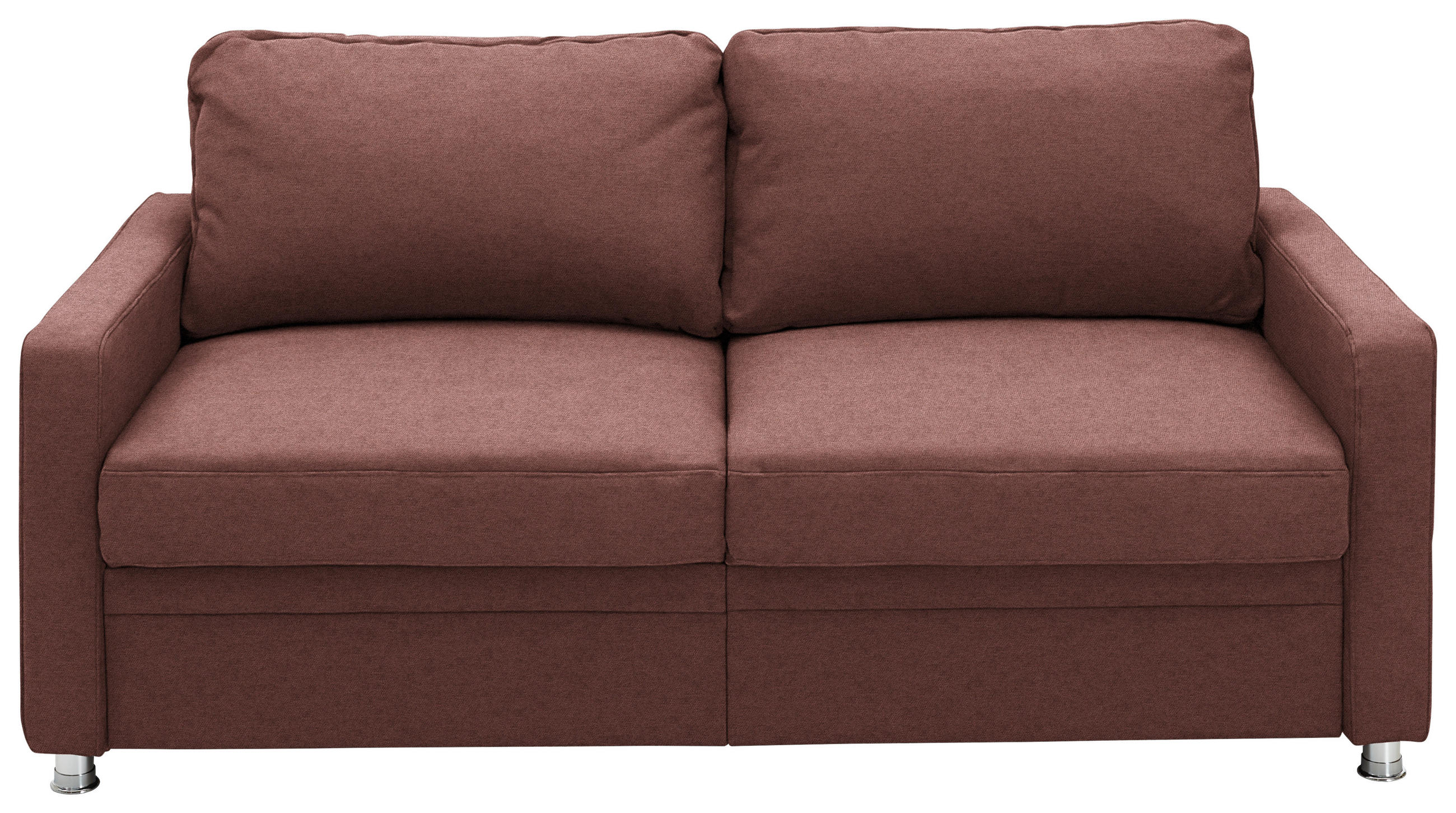 SCHLAFSOFA  in Chenille Weinrot  - Chromfarben/Weinrot, KONVENTIONELL, Textil/Metall (206/90/100cm) - Beldomo Style