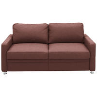 SCHLAFSOFA  in Chenille Weinrot  - Chromfarben/Weinrot, KONVENTIONELL, Textil/Metall (206/90/100cm) - Beldomo Style